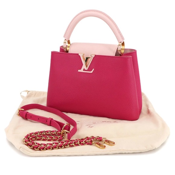 Louis Vuitton Handbags - LOUIS VUITTON Capucines BB 2way Hand Shoulder Bag Taurillon Pink 90302134